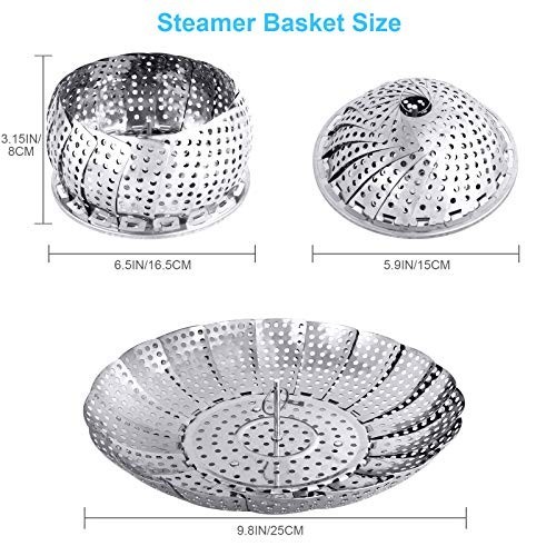 Stainless Steel Folding Vegetable Steamer Basket Collapsible Pot Insert Rack