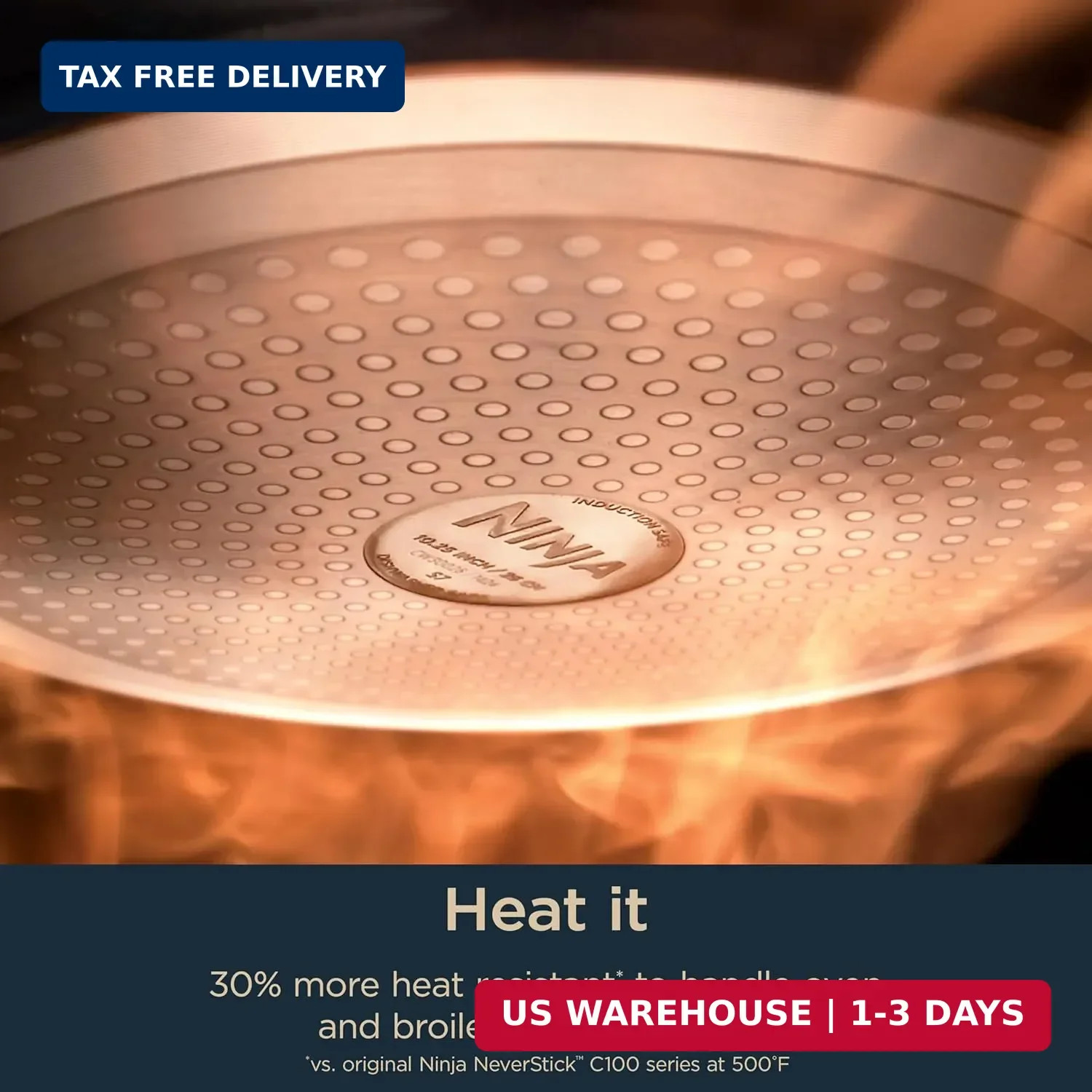 Ninja Ceramic Pro 10.25″ Fry Pan, NonStick Pan, Nontoxic, PTFE Free, Ceramic Coa