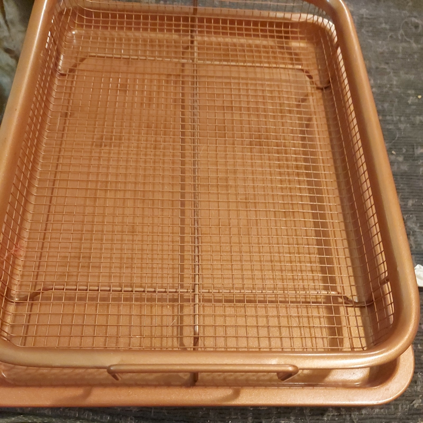 Copper Chef. Copper Crisper Non Stick Mesh Crisping Tray & Cookie Sheet