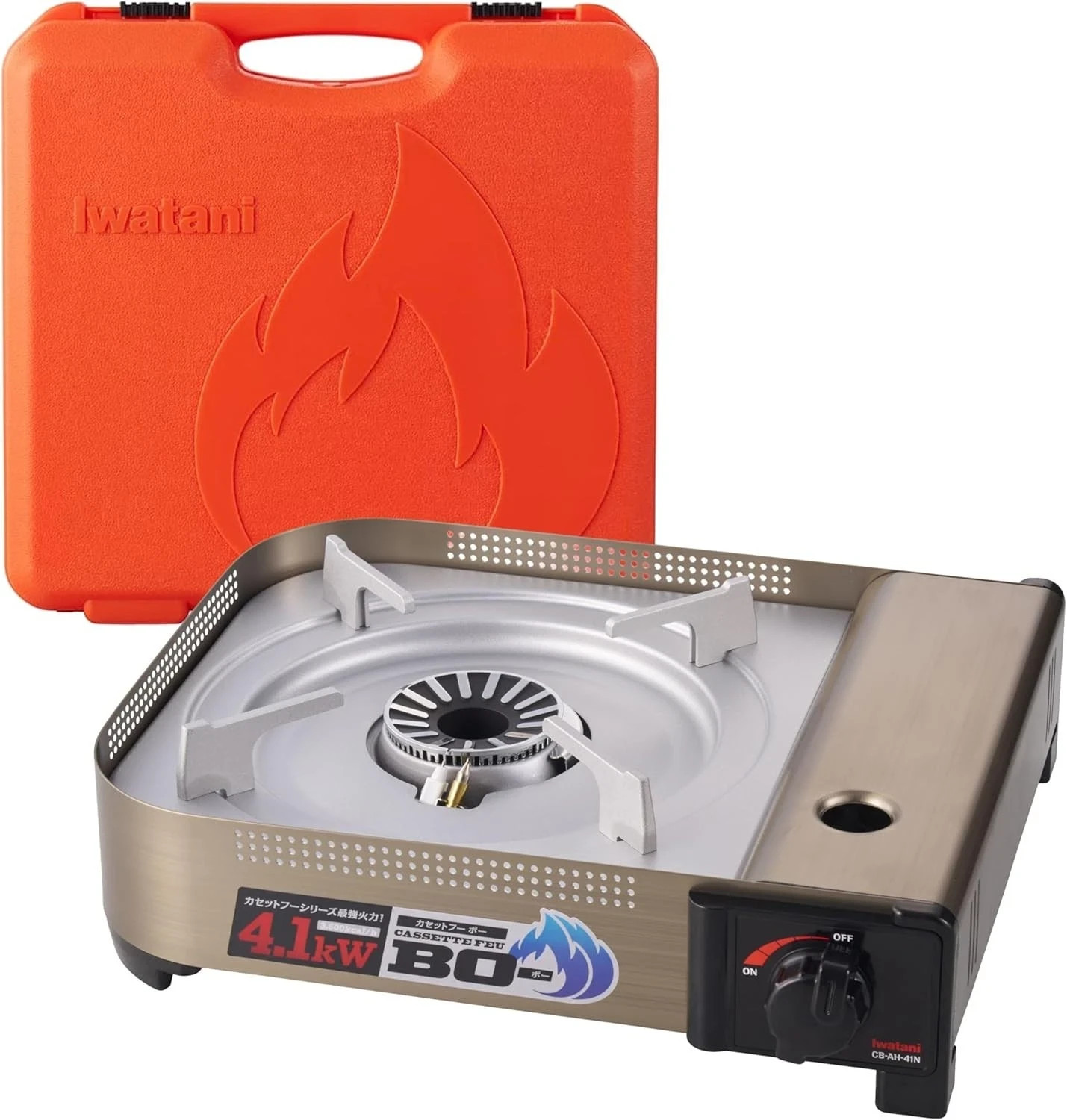 Iwatani Cassette Portable Gas Stove CB-AH-41N Silver with Case Japan