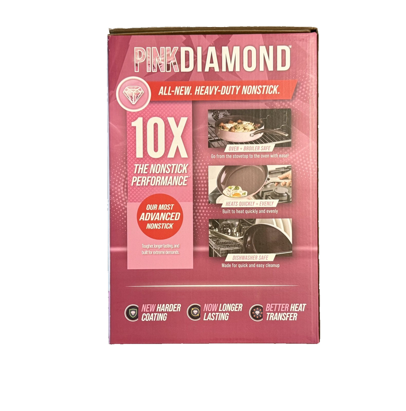 Blue Diamond Toxin-Free Ceramic 12-Piece Pots & Pans Cookware Set, Pink