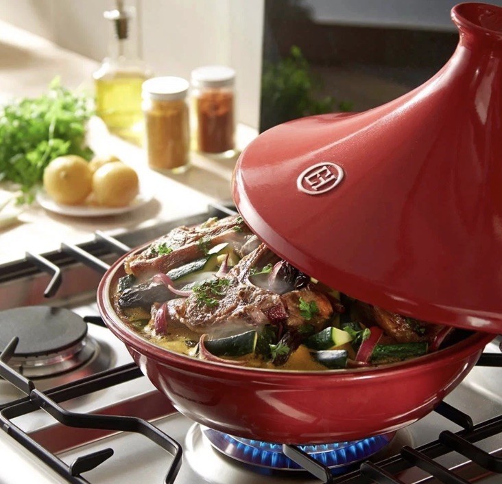 New Tagine Burgundy Emile Henry Made in France Flame Ceramic 10” FREE SHIP