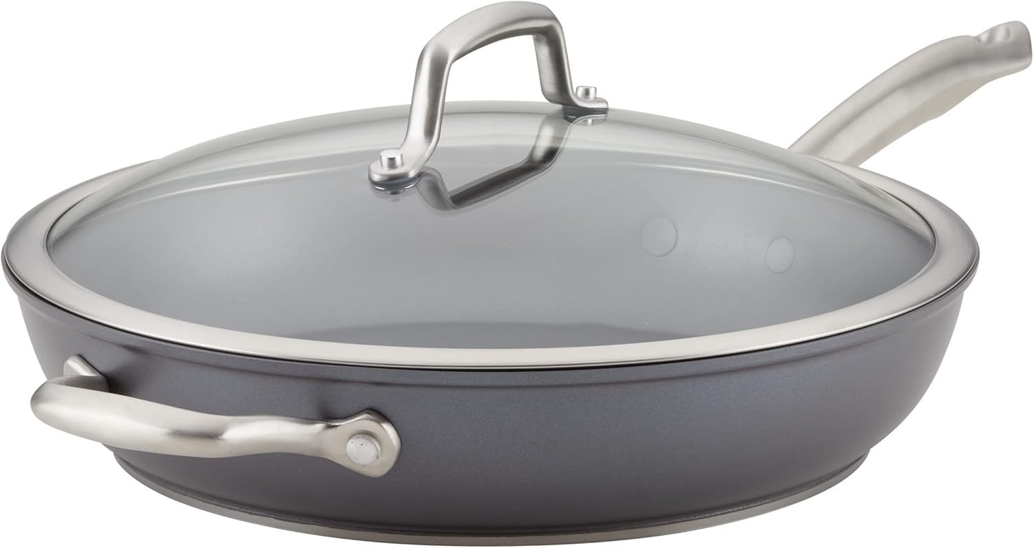 Anolon Accolade Hard Anodized 12-inch Nonstick Deep Frying Pan 81122