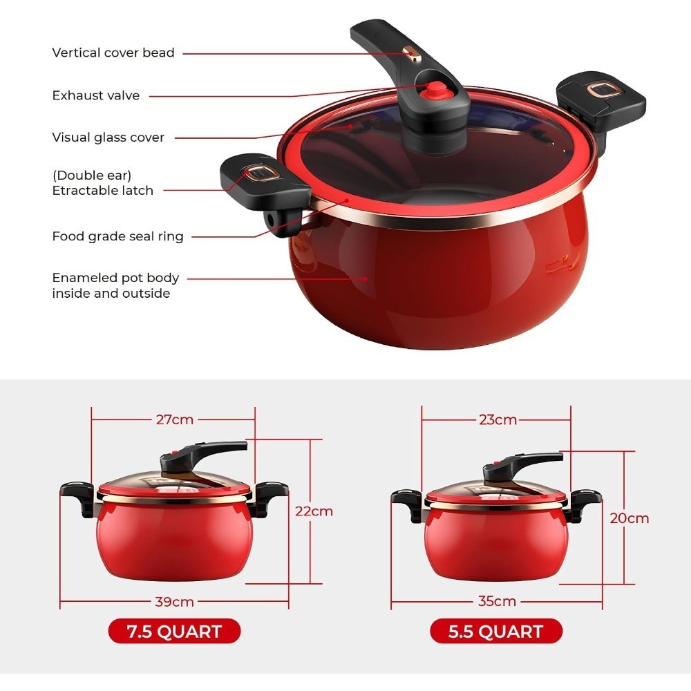 Nonstick Coated Sauce Pan with Lid Green Crock Pot with Twist & Lock