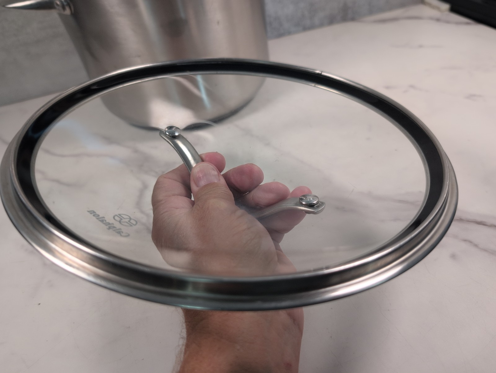 Calphalon 3 Piece 8 Quart 8608MP Stockpot & Steamer w/Glass Lid
