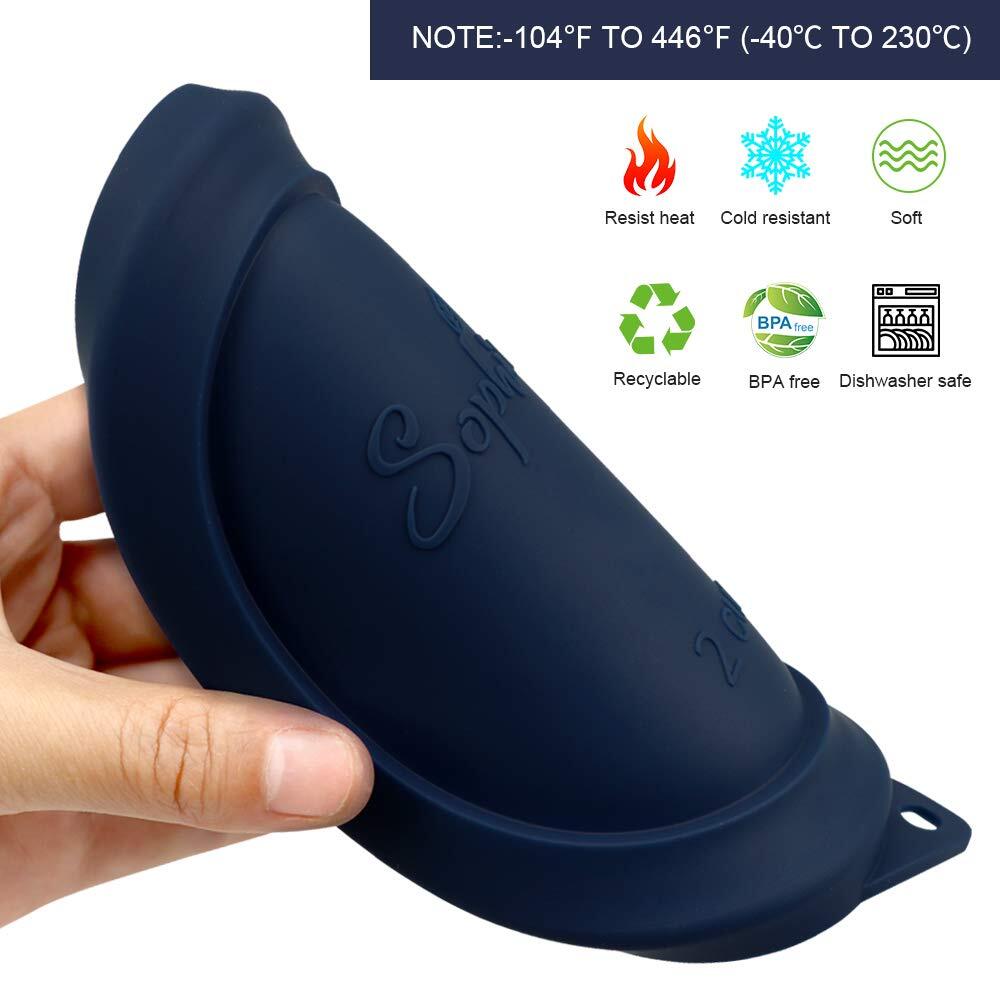 2 Cup Round Silicone Storage Cover Lids Replacement for Anchor Hocking and Pyrex