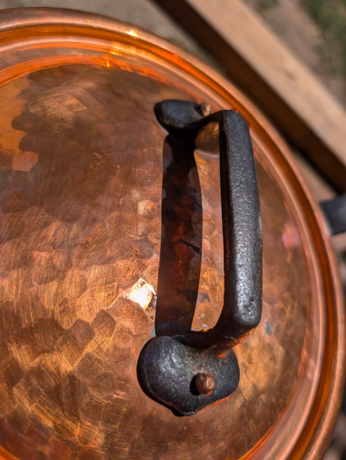Hand Made In France 8-1/2″ Copper Pot & Lid -Made in France