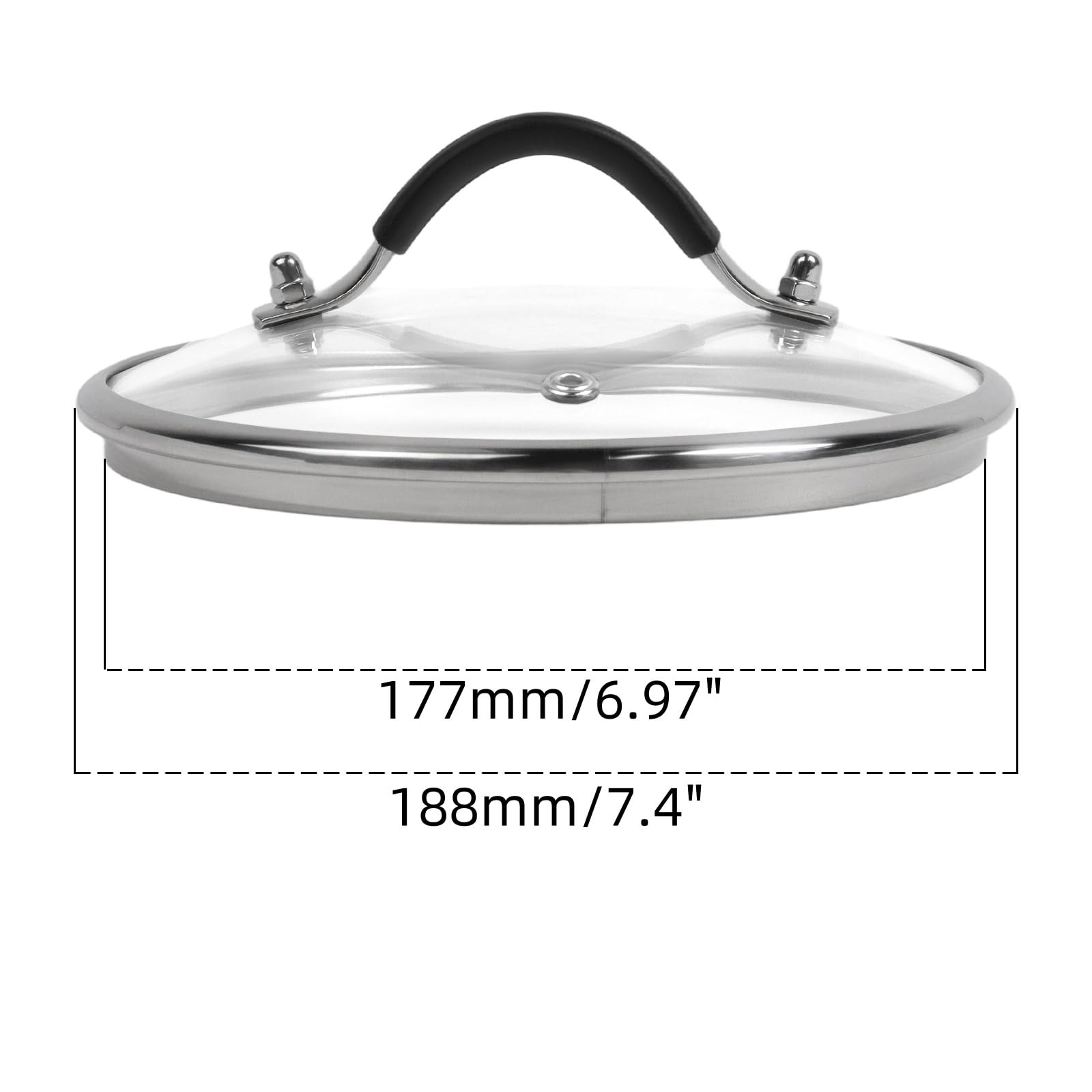 Universal Lid, 7 Inch Tempered Glass Pan Cover Designed with Steam Vent Hole,…