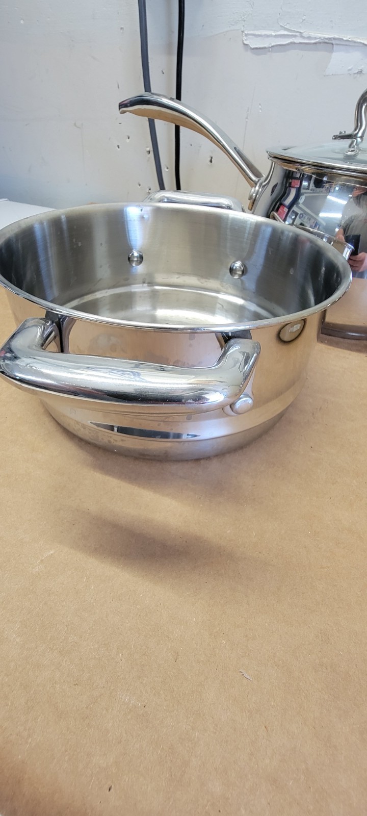 Biltmore 3 Pc Sauce Pans Pots Heavy Stainless Steel Oven Safe Steamer 3.4 2.3 QT