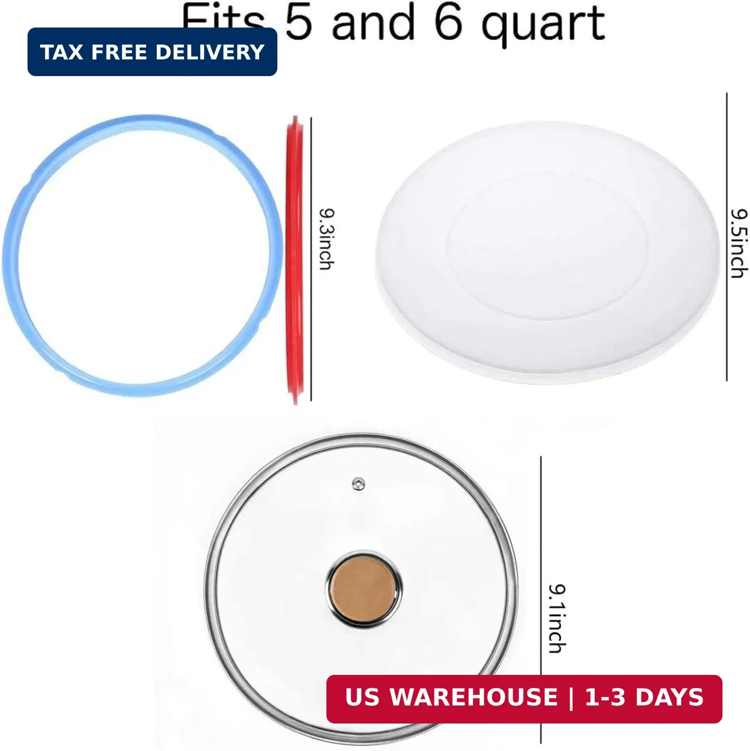 Tempered Glass Lid & Silicone Cover for Instant Pot 6 Quart – Set of 4 Accessori