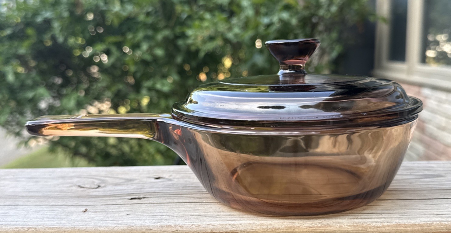 Visions Corning Ware Amber Cookware 0.5 Liter Saucepan Pot with Lid Pyrex P8 1 C
