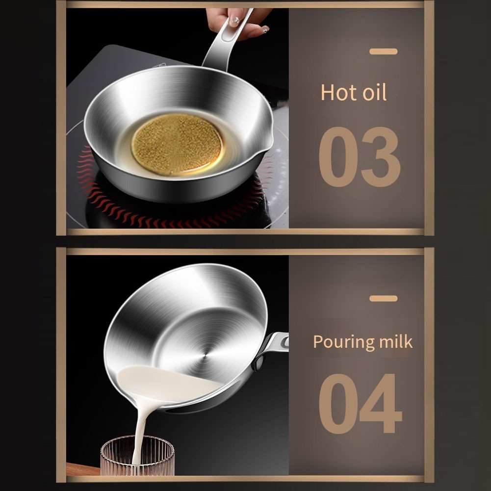 Compact Cooking Pan 316 Stainless Steel for Single Servings and Sauces