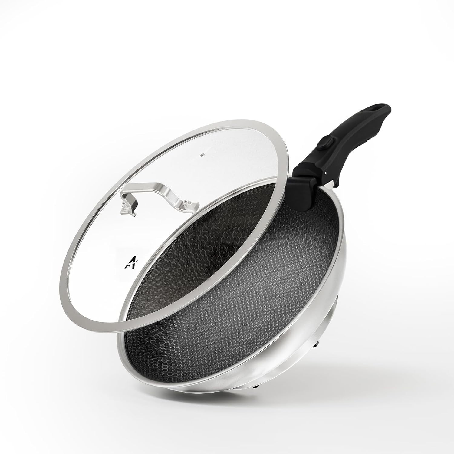 12″ Stainless Steel Electric Skillet with Lid, Non-Stick & Adjustable Temp