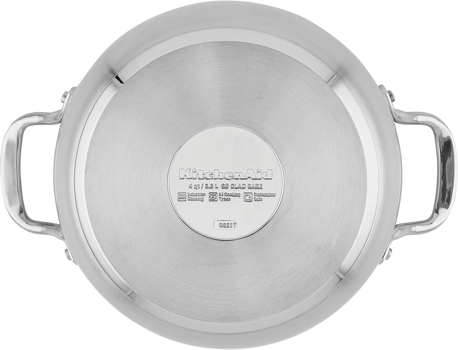 4QT Stainless Steel Induction Casserole Pot with Lid 3 Ply Base