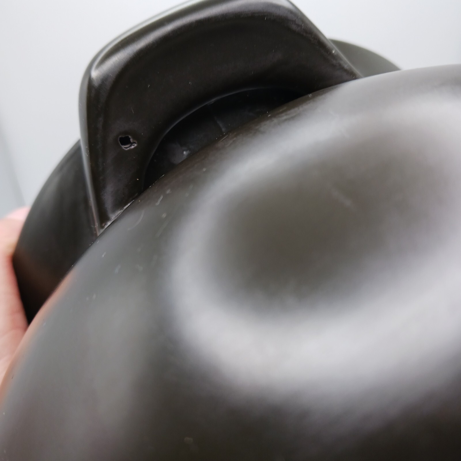 Black Ceramic Lidded Pot Couldron Stew Rice Cooker Halloween Decor No Chips 3+lb