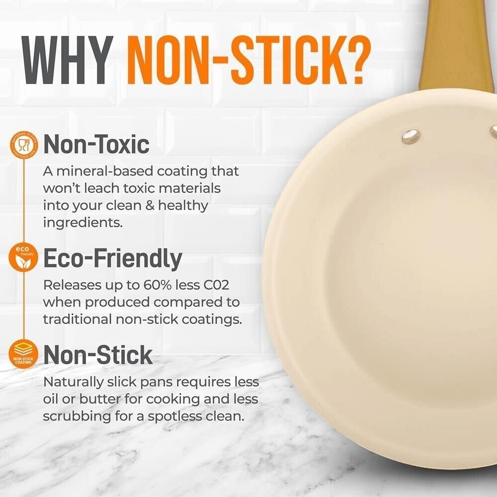 NutriChef 10.9”x18” Fry Pan w/ Lid, Durable & Long-Lasting Non-Stick Coating