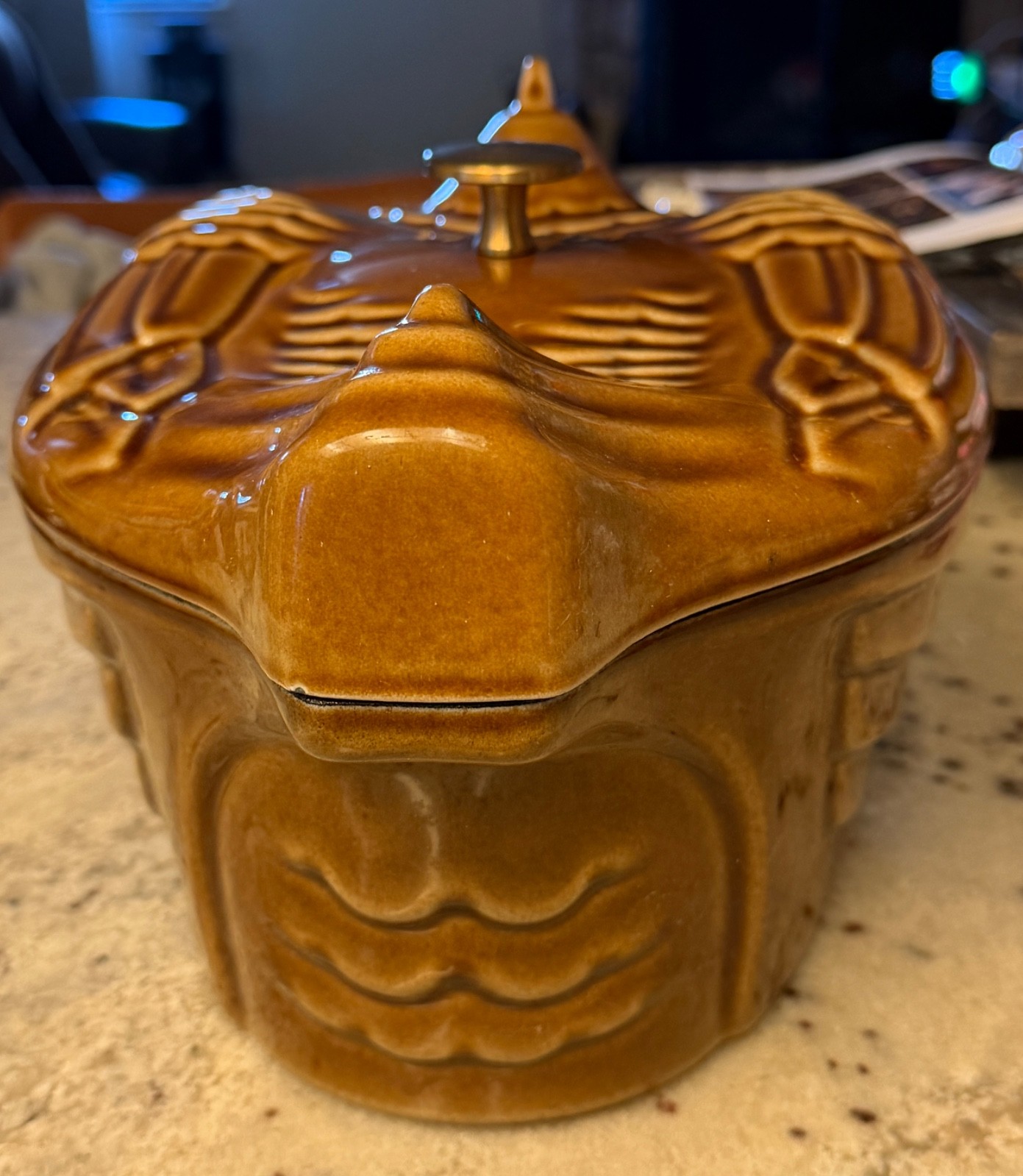 NEW 5 qt Staub Caramel Brown Cast Iron Chicken Cocotte Covered Casserole France