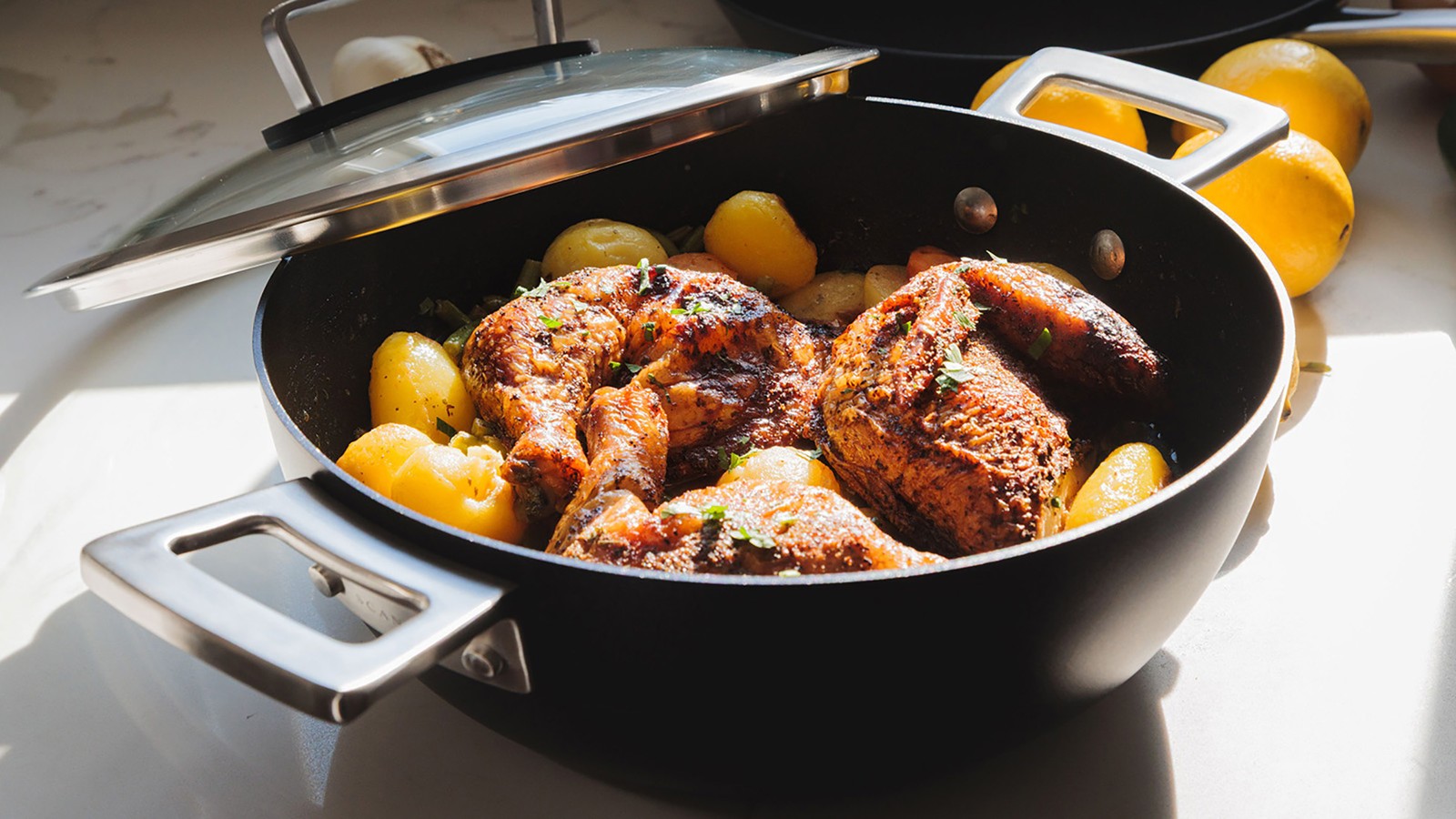 Scanpan 70th Anniversary 3 Piece Cookware Set with Braiser & 10.25-Inch Skillet