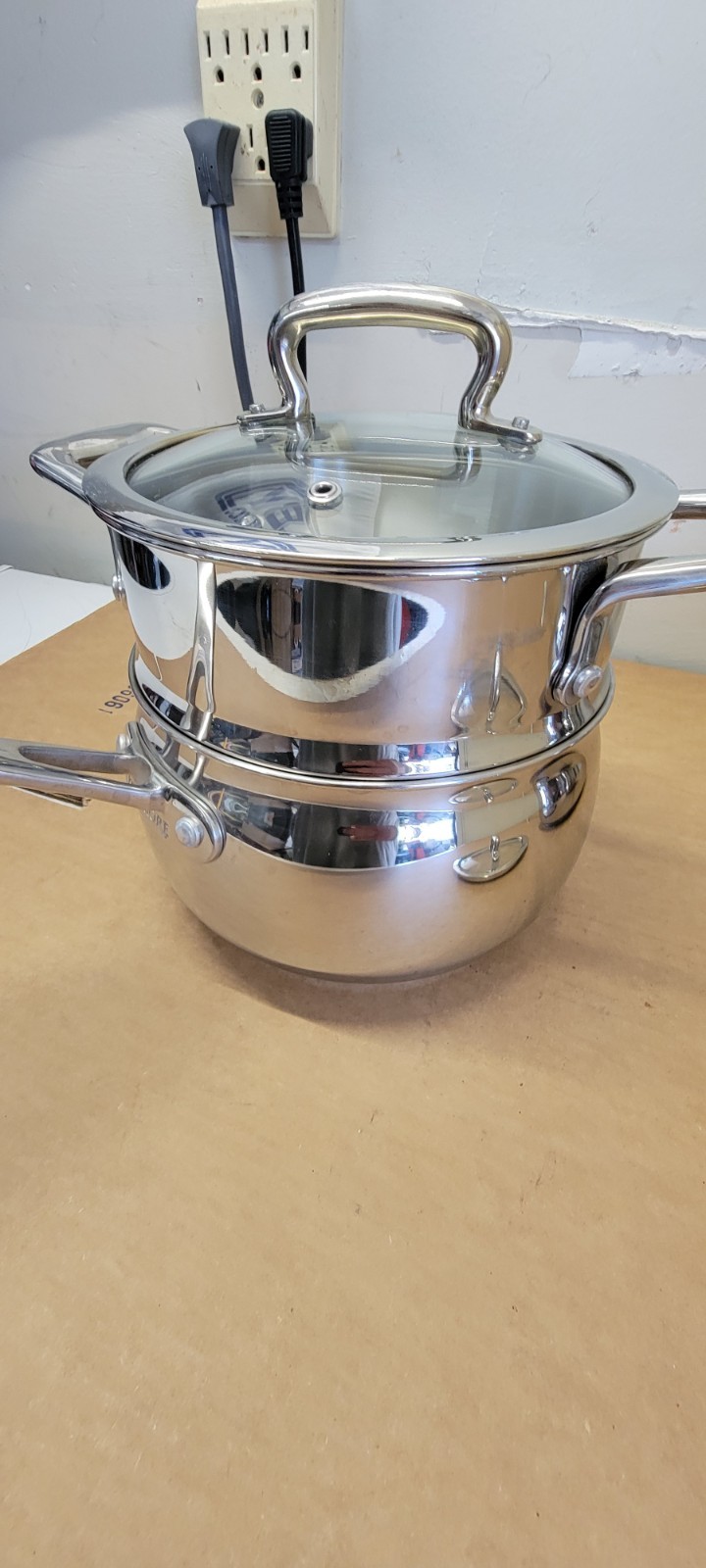 Biltmore 3 Pc Sauce Pans Pots Heavy Stainless Steel Oven Safe Steamer 3.4 2.3 QT