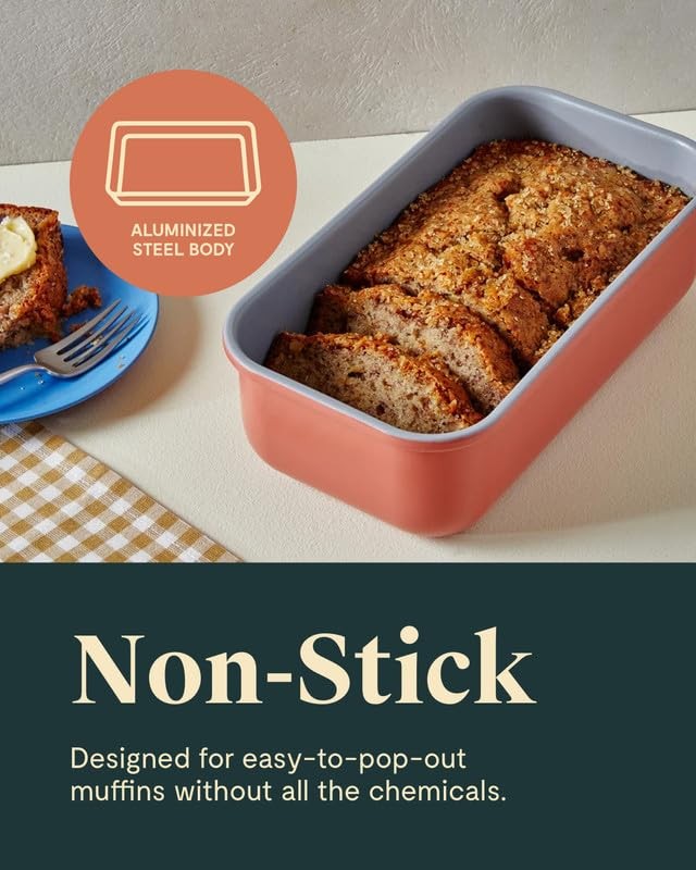 Non-Stick Ceramic 1 lb Loaf Pan – Naturally Slick Ceramic Loaf Pan (1lb) Black