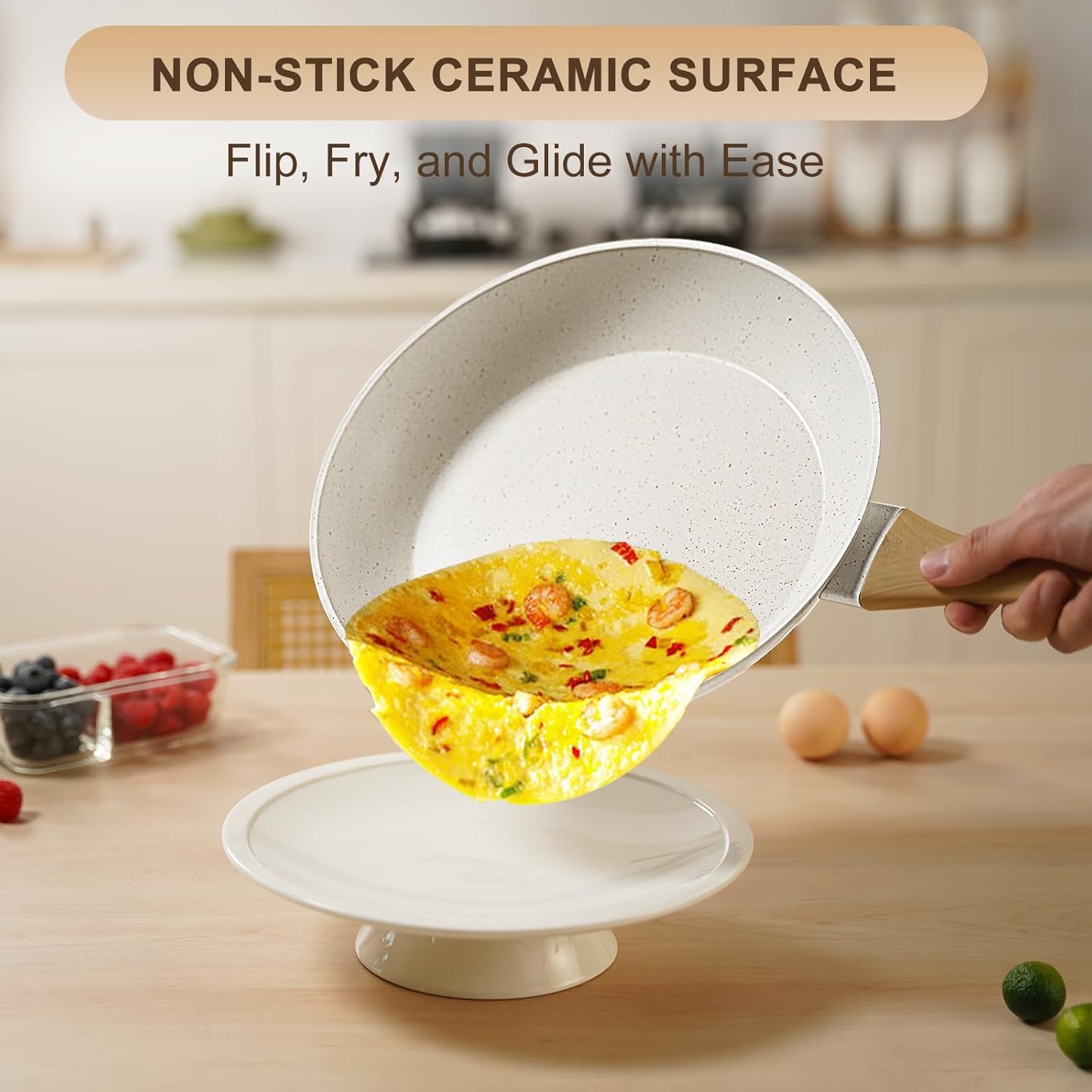Nonstick Cookware Sets 25 Pcs Induction Ceramic Non-Toxic Pots & Pans