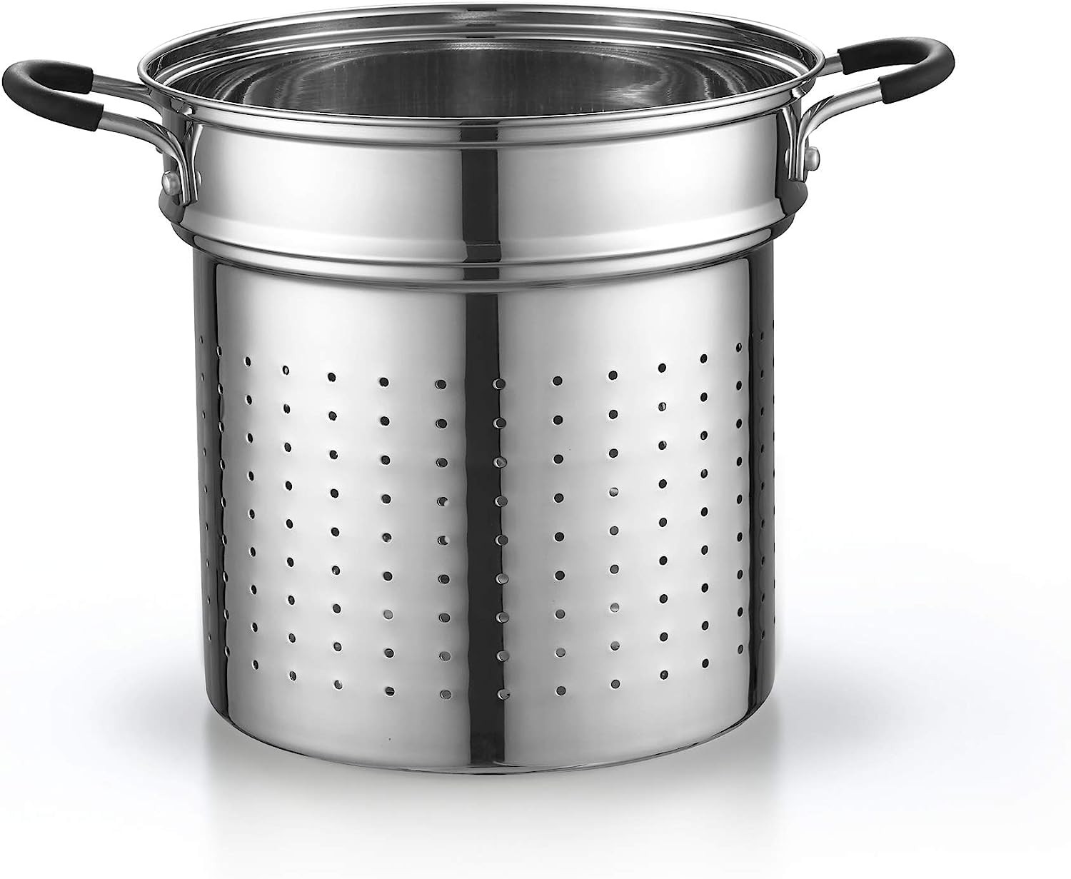 Cook N Home Basics 12 Quart Pasta Pot with Strainer, 18/10 12 Quarts, Silver