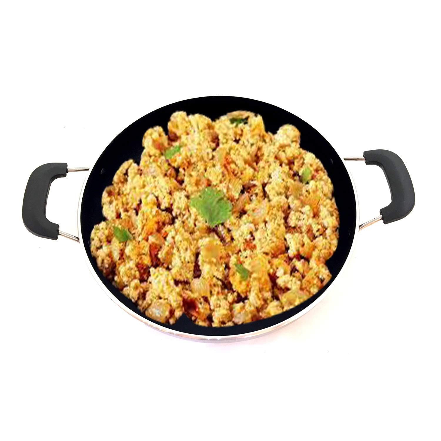 Induction Base Nonstick Kadai With Glass Lid 240mm Deep Fry Pan Kadai Indian Kad