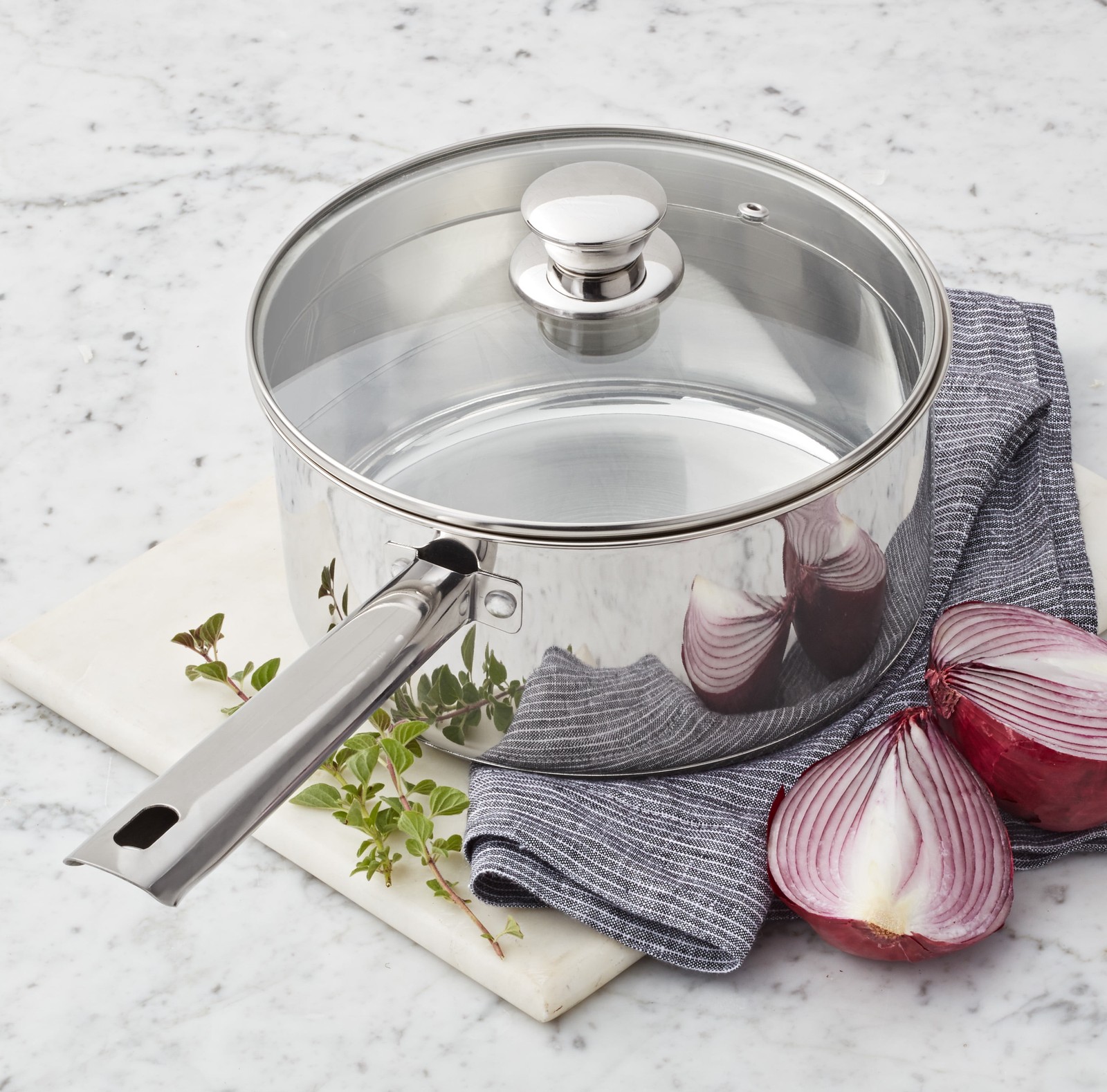Tri Ply 3 Qt Stainless Steel Saucepan W/ Lid Induction Ready & Stay Cool Handle