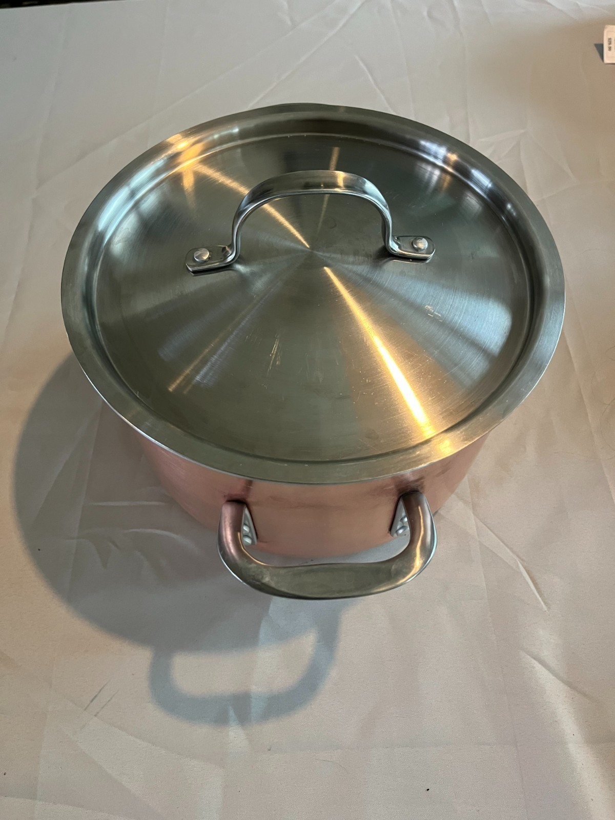 Calphalon 6 Qt Stockpot Tri-Ply Copper Stainless Dutch Oven Saute Pan With Lid