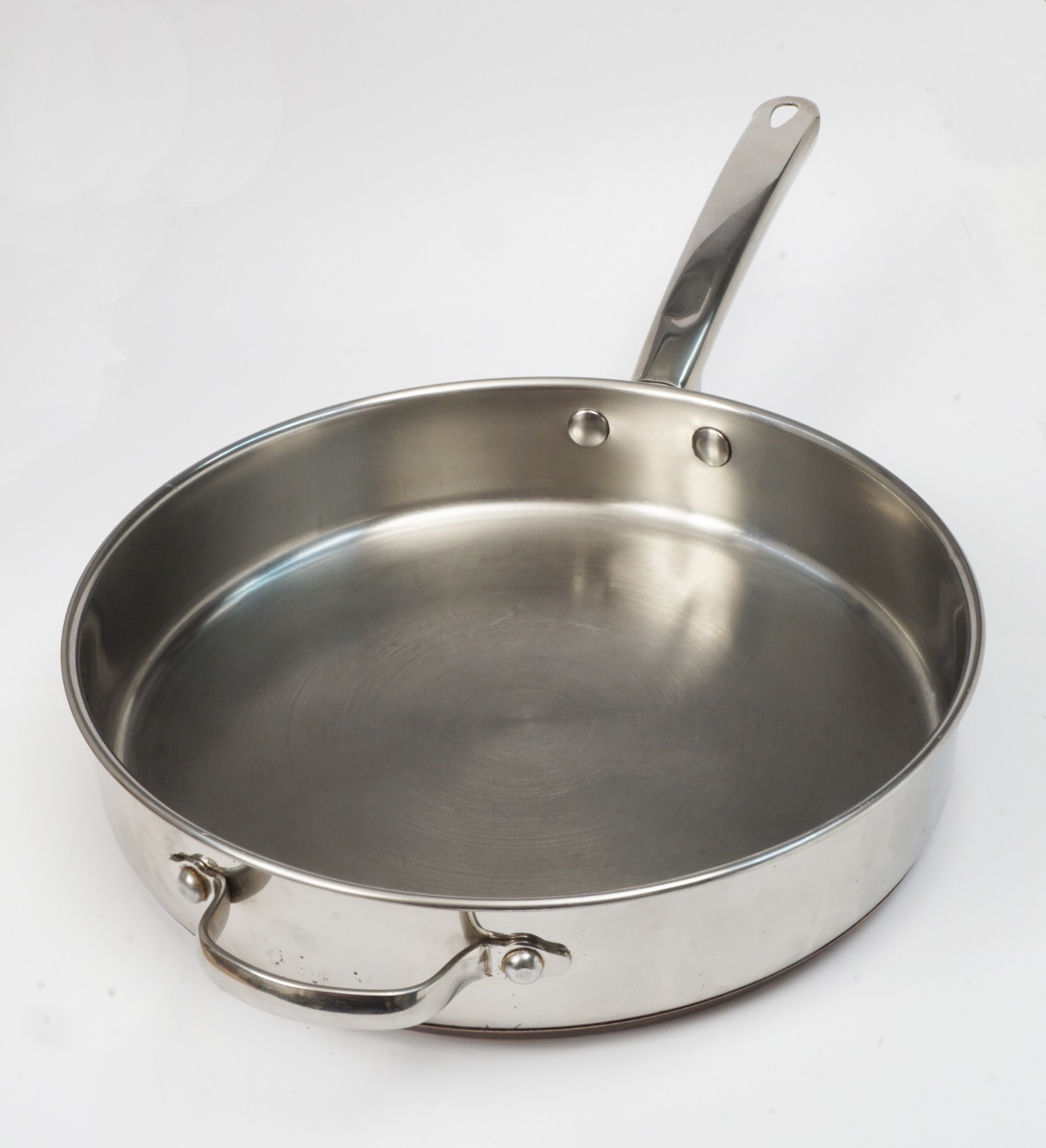 12” FRYING PAN, MARTHA STEWART, SS, COPPER BOTTOM, CLEAN, NO LID