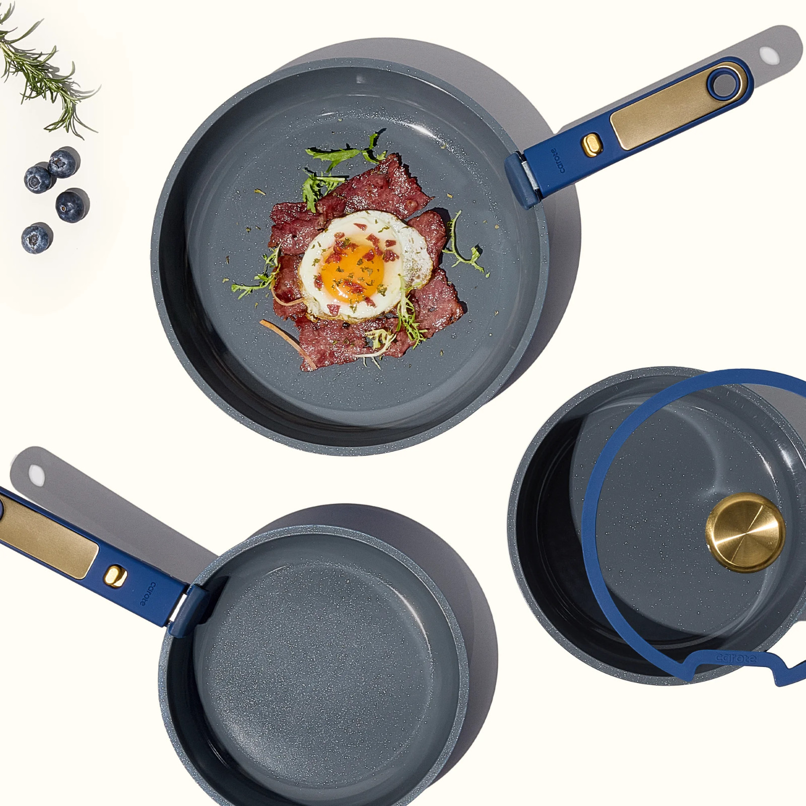 15‑Pc Ceramic Nonstick Cookware Set – Detachable Handles