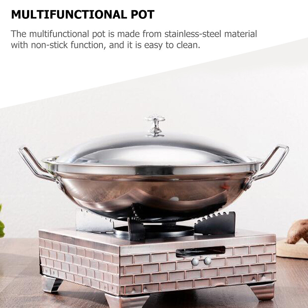 Chinese Cooking Wok Shabu Pot With Lid Japanese Cooking Pot Non Stick Pan