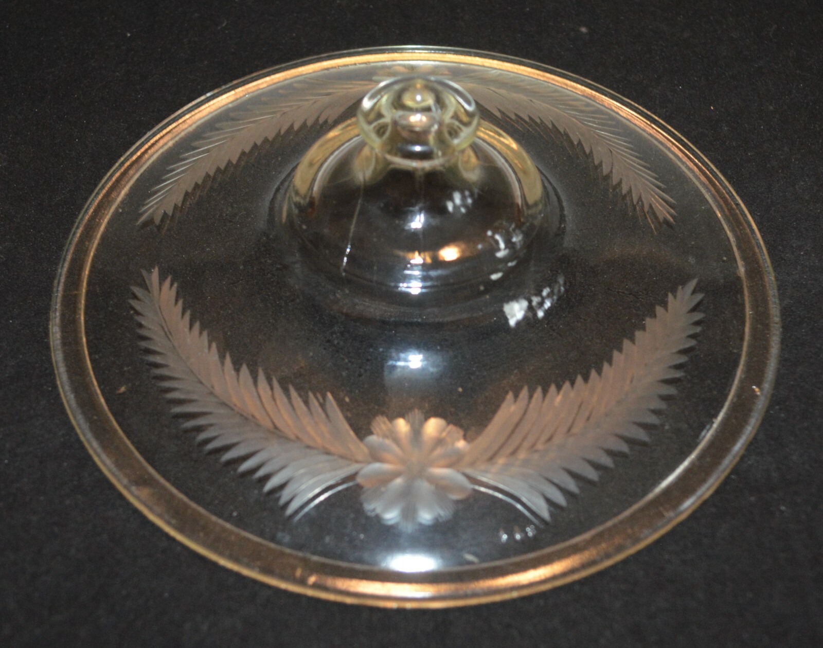 Rare Pyrex 168 Clear Round Casserole Lid ONLY 7 5/8″ exterior diameter etched