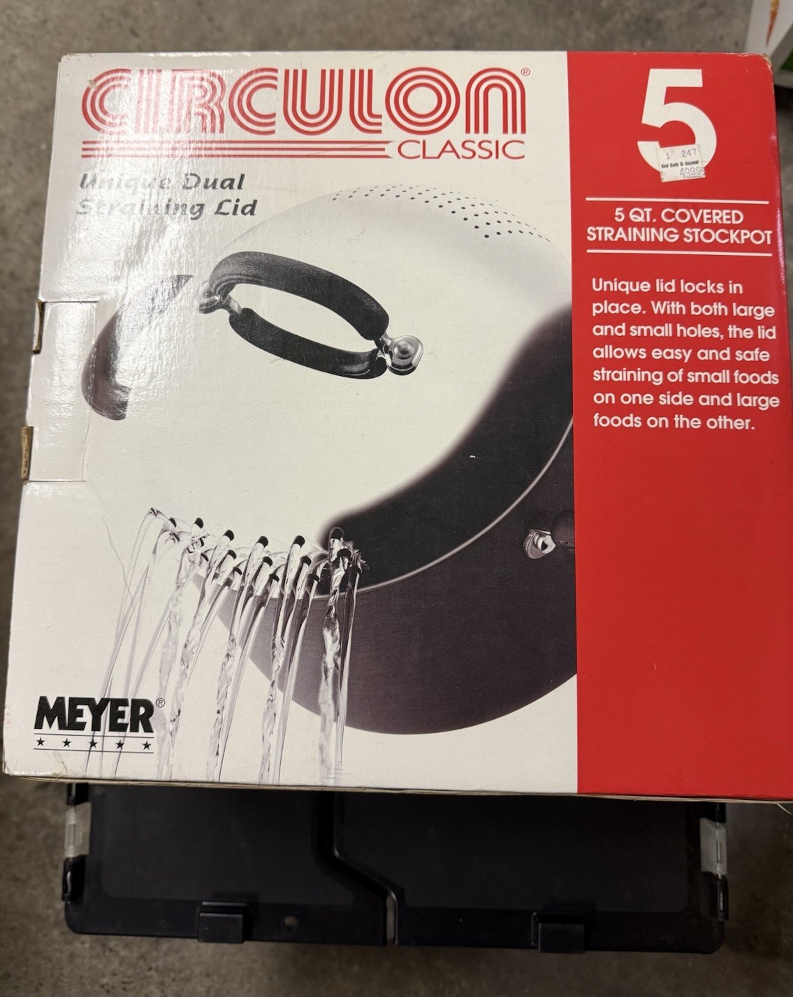Brand New Circulon Classic 5 Qt. Covered Straining Stockpot NOS