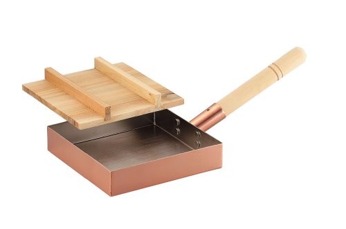 Asahi Cne117 Egg Pan Tamagoyaki Professinal Model Wooden Lid 18cm Copper Japan