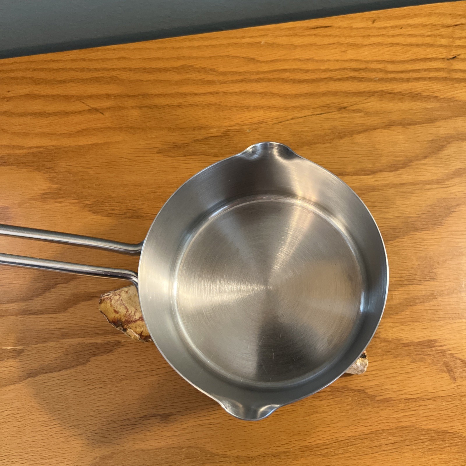 Revere Ware Pro Line Copper Core Stainless 1/2 Qt Double Spout Saucepan Pot 6744