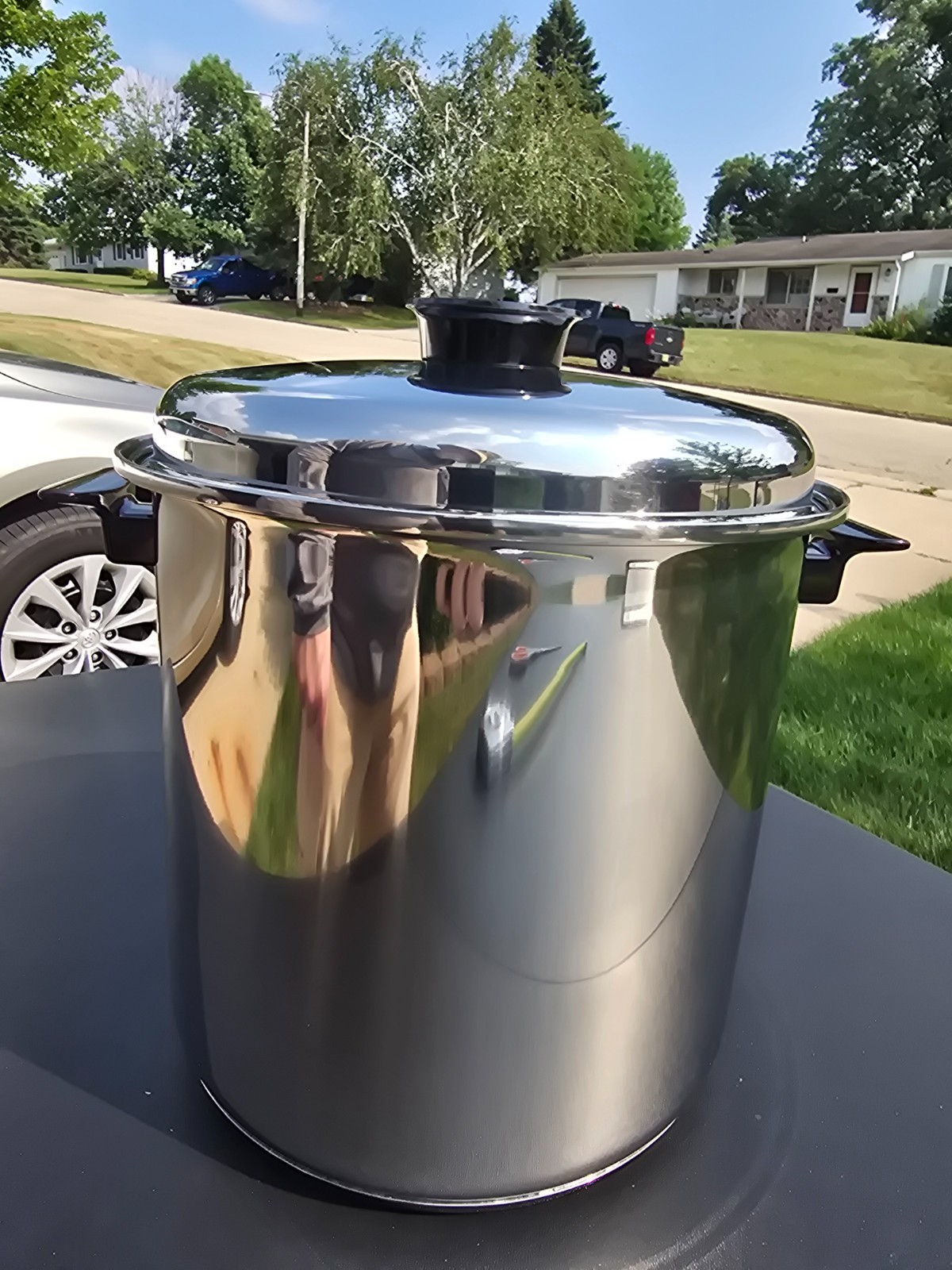 NEW! HUGE! West Bend Regal Ware 20 Qt Stainless Steel Stock Pot Pan & Lid USA
