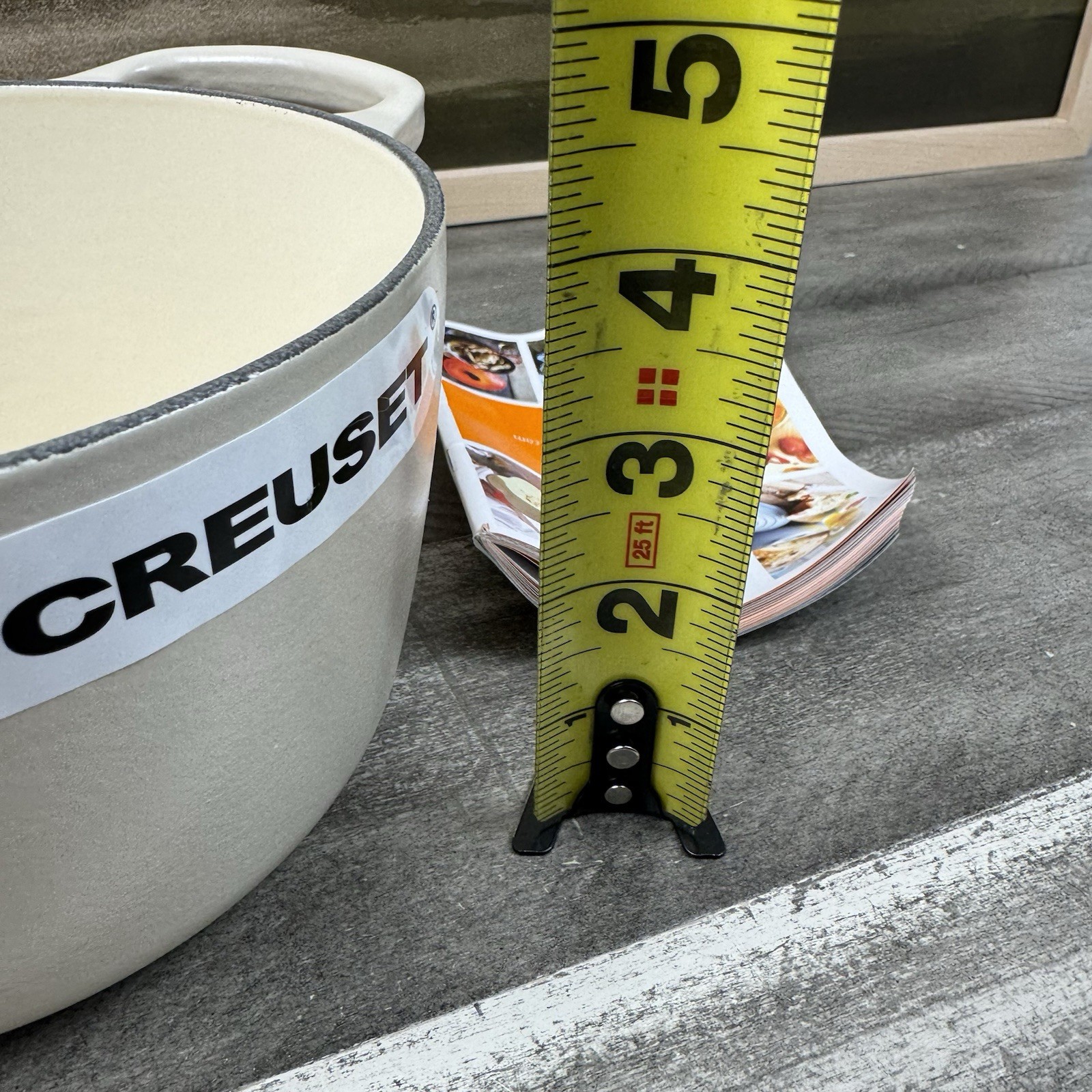 Le Creuset Signature Enameled Cast Iron Saucepan 1 3/4-Qt. Brioche Scuffed Read