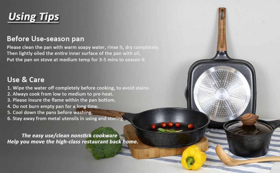 Nonsti Frying Pans Set with Lid, 10 In 11.5 In Aluminum Granite Coating