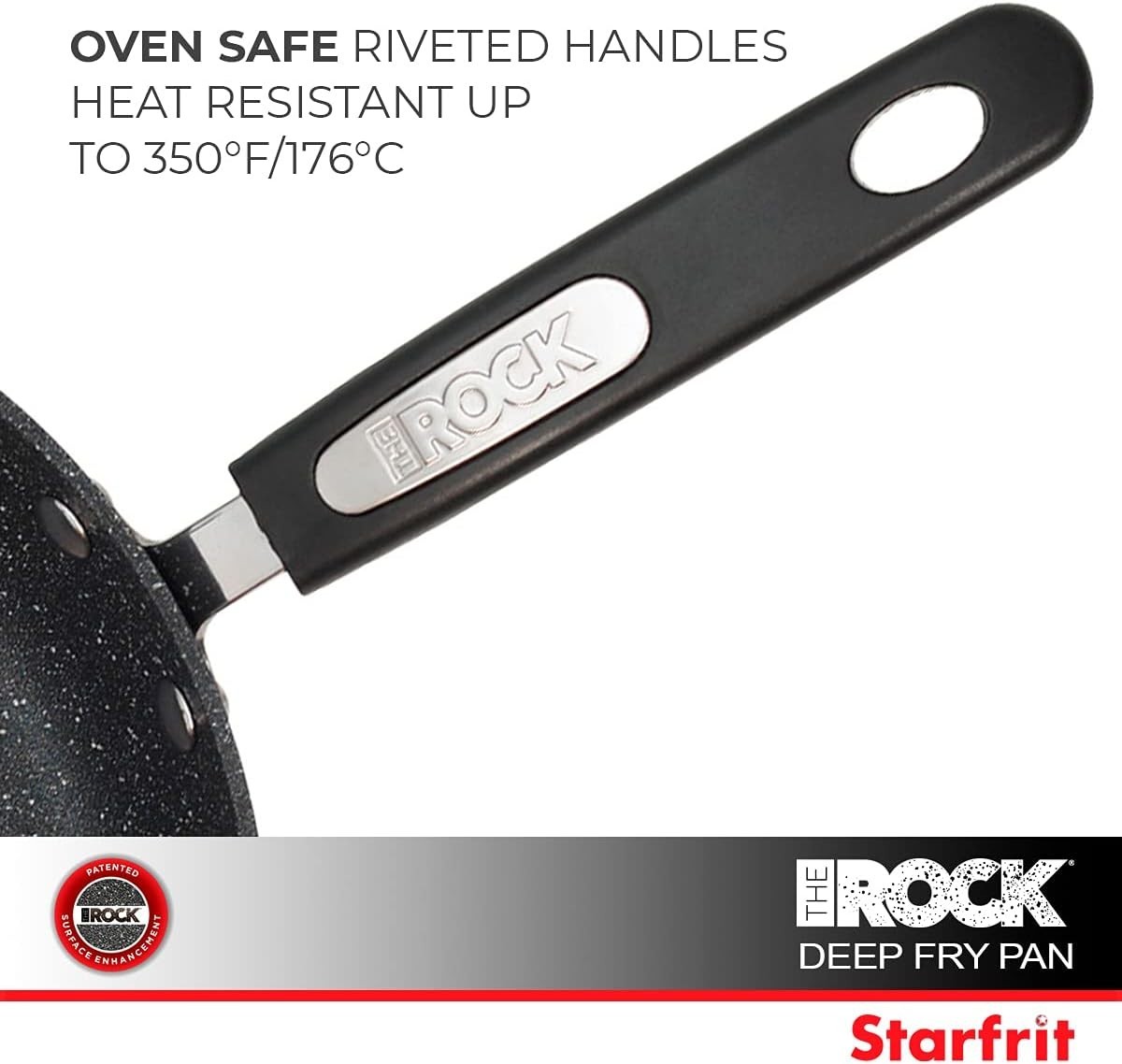 11″ Nonstick Deep Fry Pan Forged Aluminum Oven Safe Helper Handle