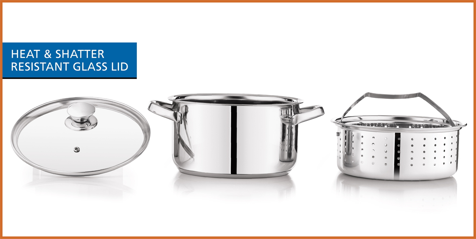 Stainless Steel 4-Quart Steamer Pot with Glass Lid, Induction Compatible
