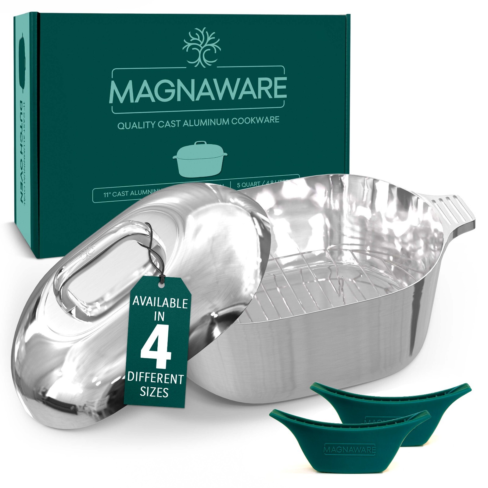 MAGNAWARE Quality Cast Aluminum Oval Dutch Oven – 5 QT 11″ *Like MAGNALITE*