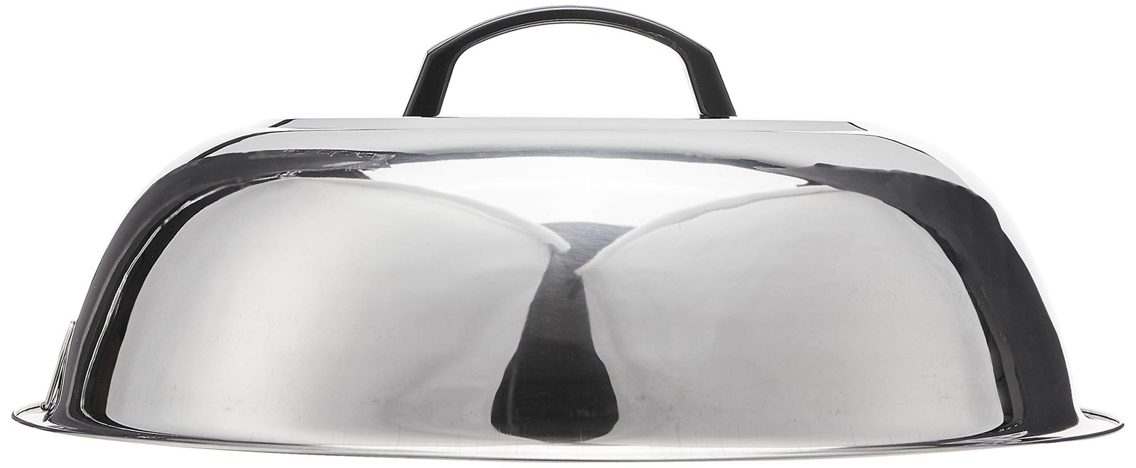 14 Inch Stainless Steel Saute Fry Pan Dishwasher Safe with Black Handle