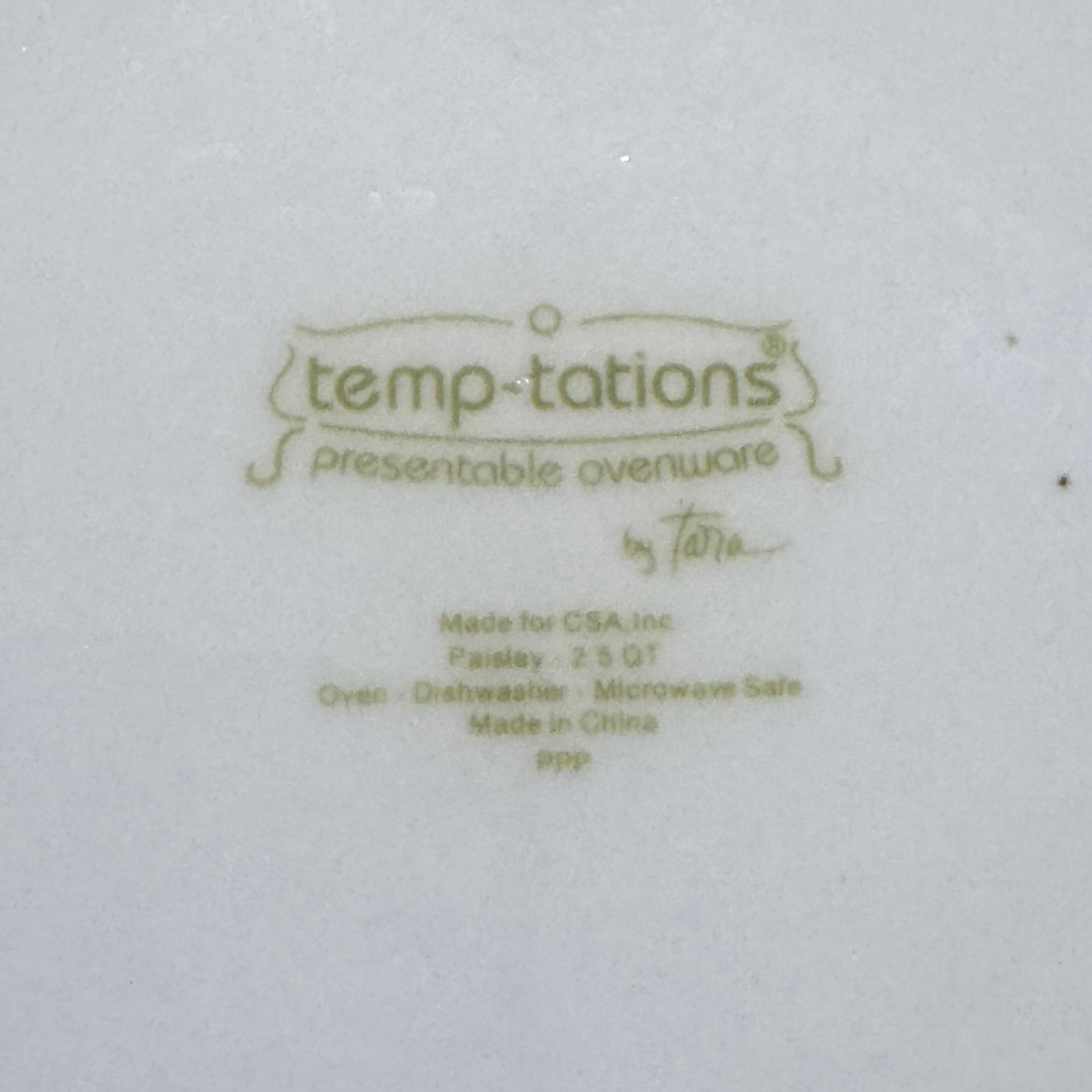Temp-tations by Tara Paisley Ceramic Casserole Set 2.5QT 1QT Cream Black 5pc