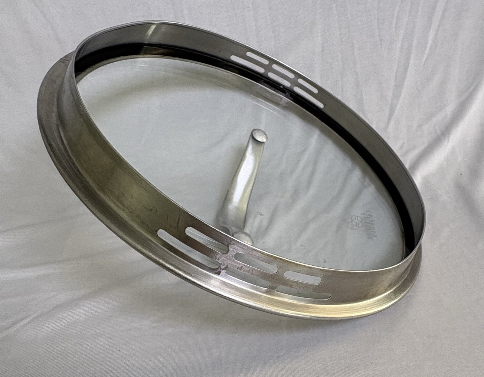 Calphalon Straining Lid 8.5 Inches Strain and Pour Stainless Steel and Glass