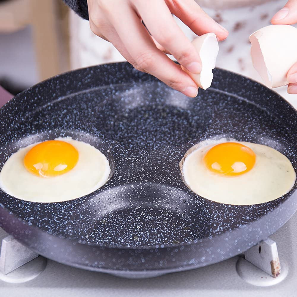 Egg Frying Pan Non Stick Egg Cooker Pan 4 Cup Aluminum NEW