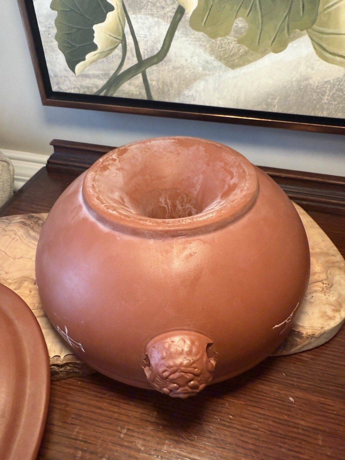 Vintage Asian Red Clay Pottery Large Steamer Yunnan Qigue Cook Pot Yixing