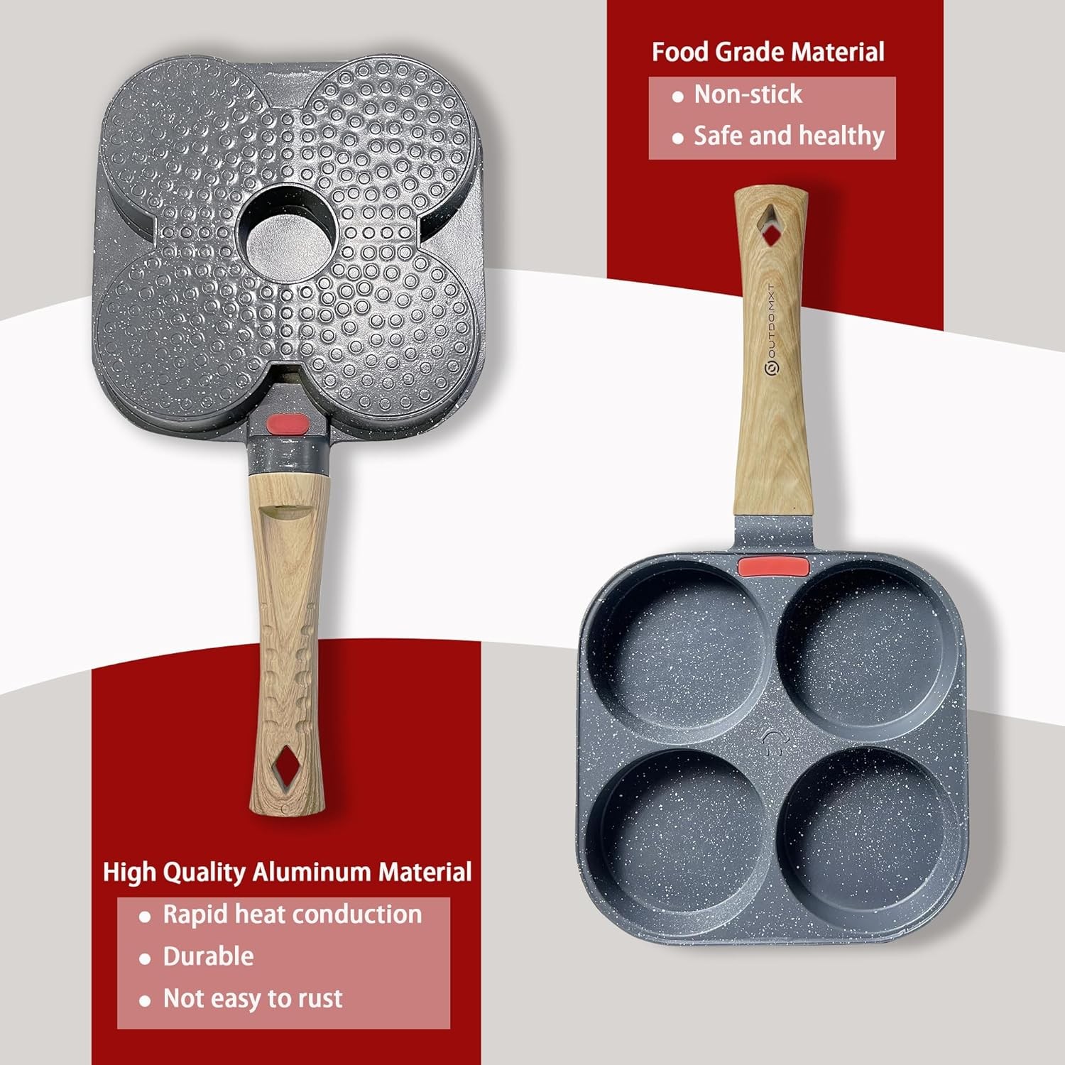 Egg Pan Omelette Pan 4 Cup Nonstick Breakfast Pancake Maker Fried Egg Cooker Egg