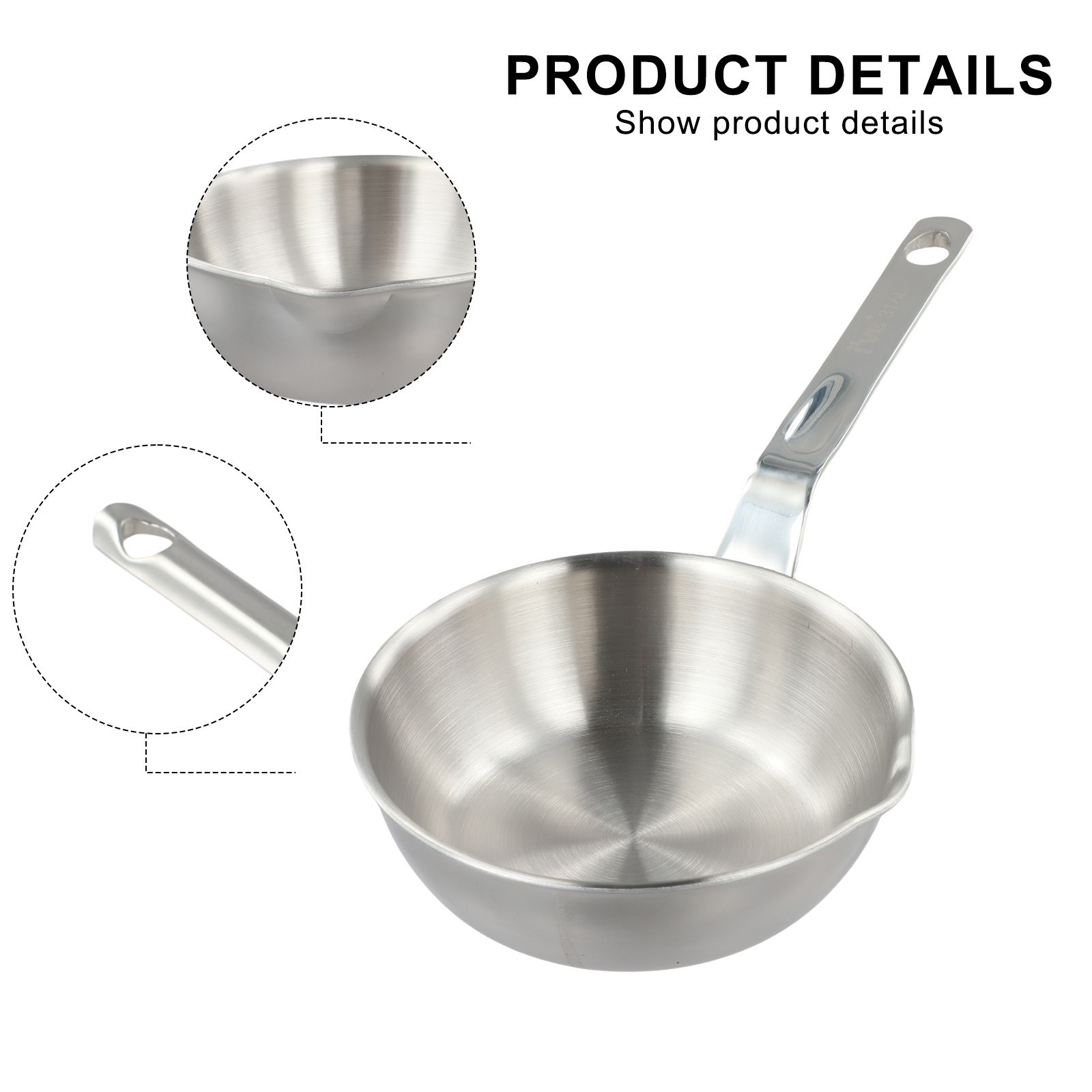 Compact Cooking Pan 316 Stainless Steel for Single Servings and Sauces
