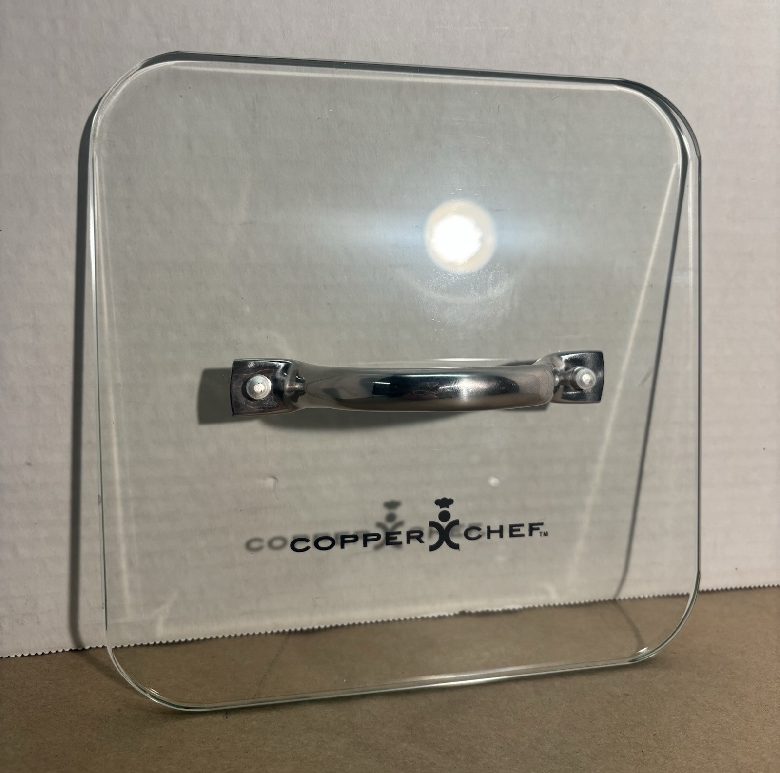 Copper Chef 7 7/8″ Square Glass Lid Food Press Stainless Handle Burger Bacon